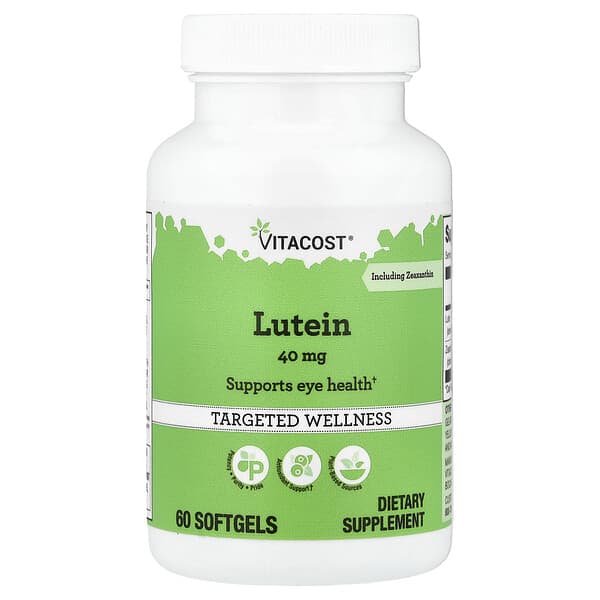 Vitacost, Lutein Including Zeaxanthin, 60 Softgels — product photo 1