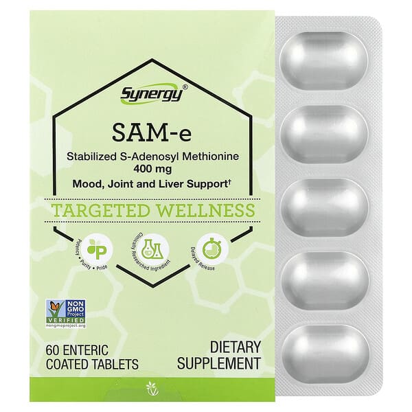 Vitacost, Synergy®, SAM-e, 400 mg, 60 compresse con rivestimento enterico