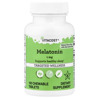 Vitacost, Melatonin, Natural Cherry, 1 mg, 100 Chewable Tablets