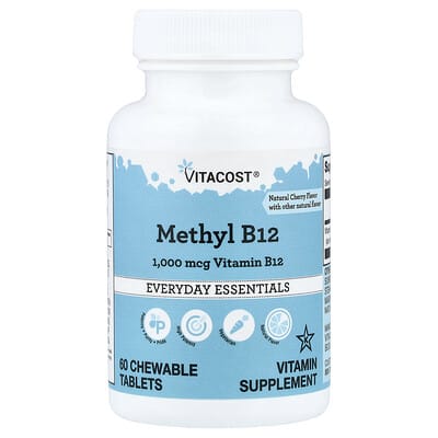 Vitacost, Methyl B12, Natural Cherry, 1,000 mcg, 60 Chewable Tablets