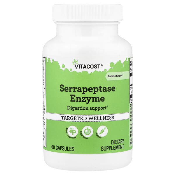 Vitacost, Serrapeptase Enzyme, 60 Capsules (27.27 mg per Capsule) — product photo 1