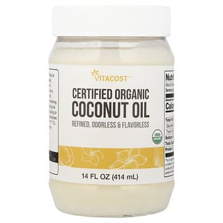 Vitacost‏, Certified Organic Coconut Oil Refined Odorless & Flavorless, 14 fl oz