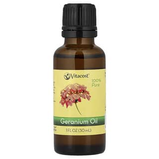 Vitacost, 100% Pure Geranium Oil, 1 fl oz (30 ml)