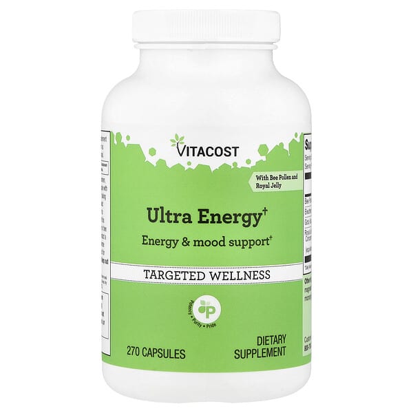 Vitacost, Ultra Energy With Bee Pollen and Royal Jelly, 270 Capsules — product photo 1