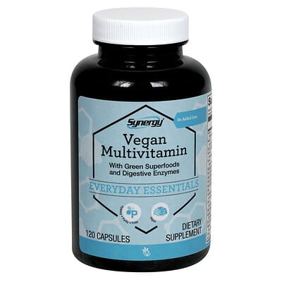 Vitacost, Synergy®, Vegan Multivitamin With Green Superfoods and Digestive Enzymes, 120 Capsules