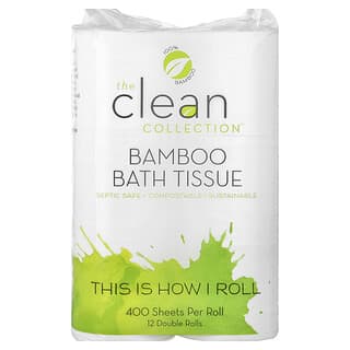 Vitacost‏, The Clean Collection ™ ، مناديل استحمام من الخيزران ، 12 بكرة