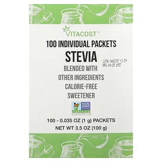 Vitacost, Stevia, 100 Packets, 0.035 oz (1 g) Each