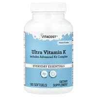 Vitacost, Everyday Essentials, Ultra Vitamin K Includes Advanced K2 Complex, 180 Capsules
