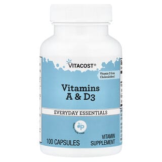 Vitacost, Vitamins A & D3, 100 Capsules