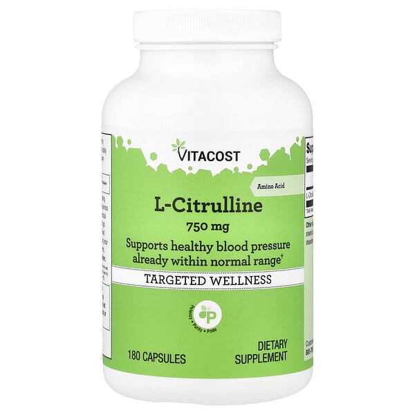 Vitacost, l-시트룰린, 750mg, 캡슐 180정
