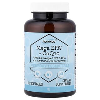 Vitacost, Mega EFA® + CoQ10 - 1200 mg Omega-3 EPA & DHA - 100 mg CoQ10, 60 Softgels