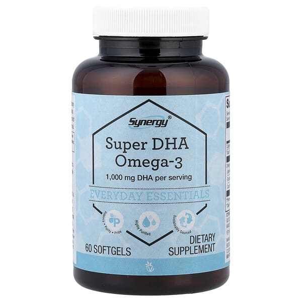 Vitacost, Synergy®, 슈퍼 DHA 오메가3, 소프트젤 60정