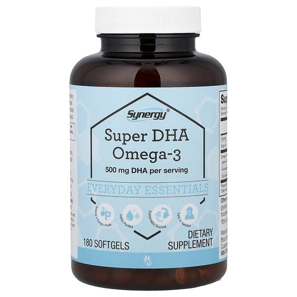 Vitacost, Synergy®, Super DHA Omega-3, 180 Softgels — product photo 1