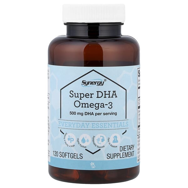 Vitacost, Synergy®, 슈퍼 DHA 오메가3, 소프트젤 120정