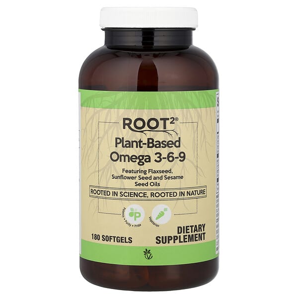 Vitacost, Root2®, 식물성 오메가3-6-9, 소프트젤 180정