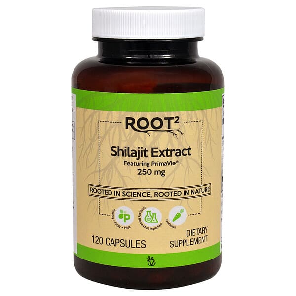 Vitacost, Root2, Shilajit Extract Featuring PrimaVie®, 250 mg, 120 Capsules — product photo 1