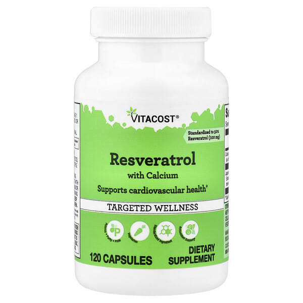 Vitacost, Resveratrol With Calcium, 120 Capsules — product photo 1