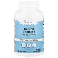 Vitacost, Everyday Essentials, Vitamina E natural, 268 mg (400 UI), 250 cápsulas blandas