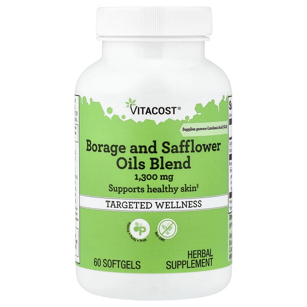 Vitacost, Borage and Safflower Oils Blend, 60 Softgels — product photo 1