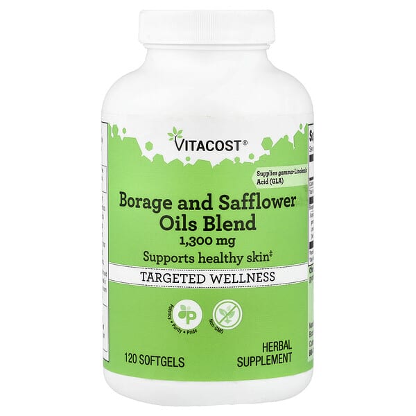 Vitacost, Borage and Safflower Oils Blend, 120 Softgels — product photo 1