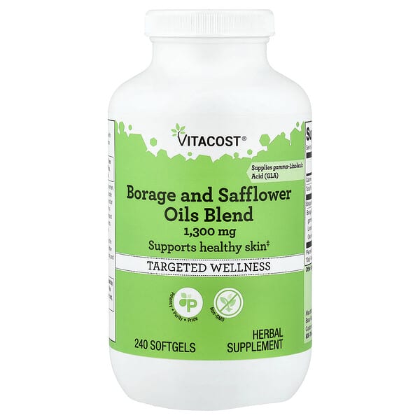Vitacost, Borage and Safflower Oils Blend, 240 Softgels — product photo 1