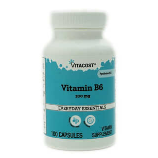 Vitacost, Vitamin B6 Pyridoxine HCl, 100 mg, 100 Capsules