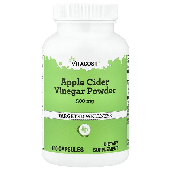 Vitacost, Apple Cider Vinegar Powder, 500 mg, 180 Capsules — product photo 1