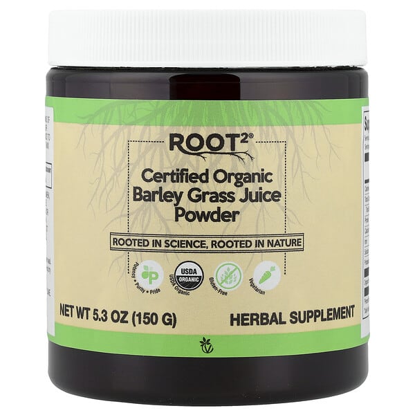Vitacost, Root2®, Certified Organic Barley Grass Juice Powder, 5.3 oz (150 g) — product photo 1