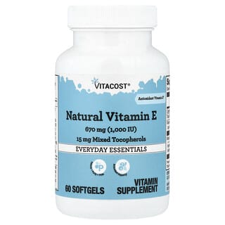 Vitacost, Natural Vitamin E, 60 Softgels