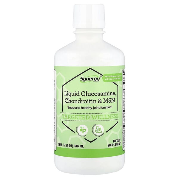 Vitacost, Synergy®, Liquid Glucosamine Chondroitin & MSM, Natural Blueberry, 32 fl oz (946 ml) — product photo 1