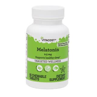 Vitacost, Melatonin - 2.5 mg Natural Cherry Flavor, 60 Chewable Tablets