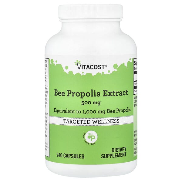 Vitacost, 꿀벌 프로폴리스 추출물, 500mg, 캡슐 240정