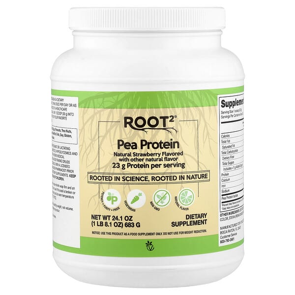Vitacost, Root2®, Pea Protein, Natural Strawberry, 1 lb 8.1 oz (683 g) — product photo 1