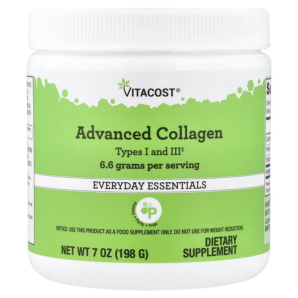 Vitacost, Advanced Collagen Types I and III, 7 oz (198 g) — product photo 1