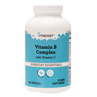 Vitacost, комплекс витаминов группы B с витамином C, 180 капсул