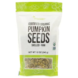 Vitacost, Kosher Non-GMO Certified Organic Pumpkin Seeds Shelled Raw, 12 oz