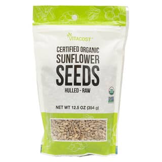 Vitacost, Kosher Non-GMO Certified Organic Sunflower Seeds Hulled Raw, 12.5 oz