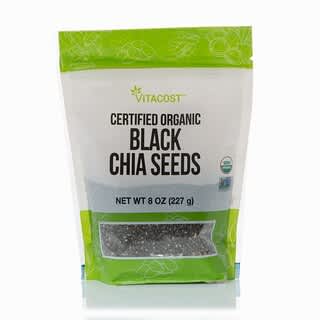 Vitacost, Kosher Non-GMO Certified Organic Black Chia Seeds, 8 oz