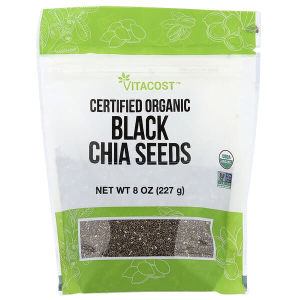 Vitacost, Certified Organic Black Chia Seeds, 8 oz (227 g) — product photo 1