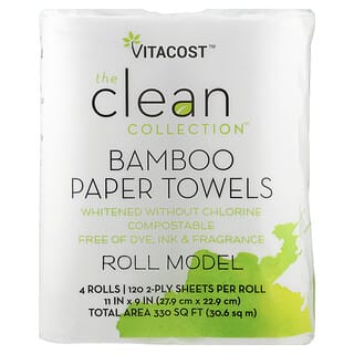 Vitacost‏, The Clean Collection™, Bamboo Paper Towels, 4 Rolls