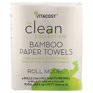 Vitacost‏, The Clean Collection™, Bamboo Paper Towels, 4 Rolls