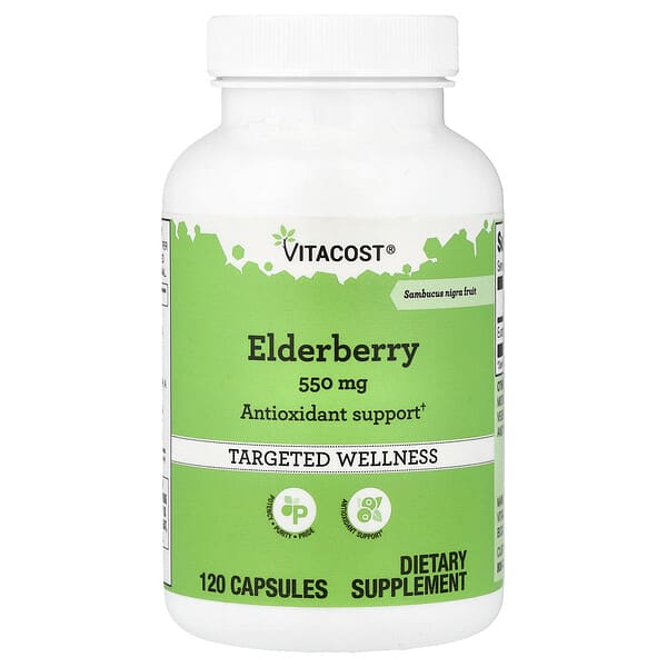 Vitacost, Elderberry, 550 mg, 120 Capsules — product photo 1