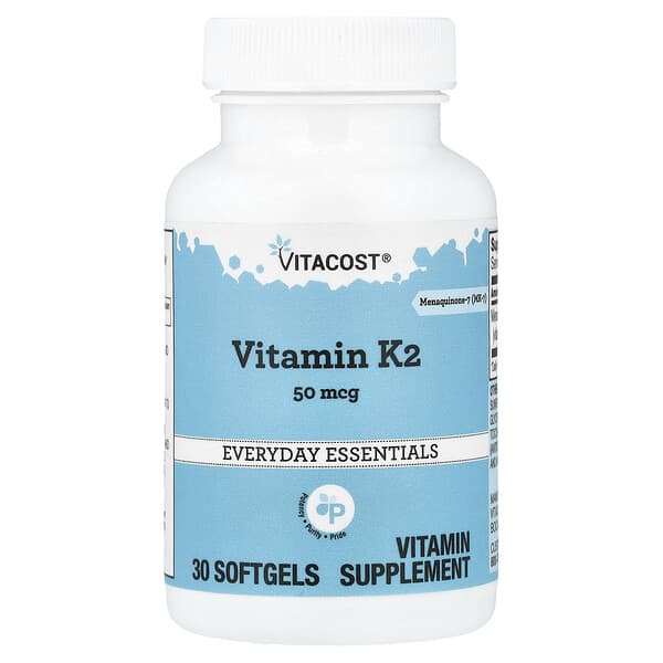 Vitacost, Vitamin K2, 50 mcg, 30 Softgels — product photo 1