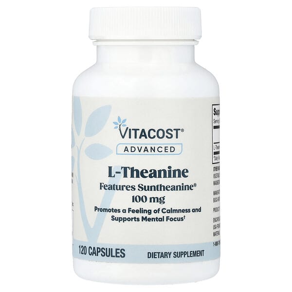 Vitacost, Advanced, L-Theanine Features Suntheanine®, 100 mg, 120 Capsules — product photo 1