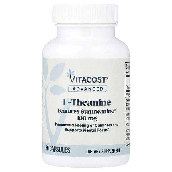 Vitacost, Advanced, L-Theanine Features Suntheanine®, 100 mg, 60 Capsules — product photo 1