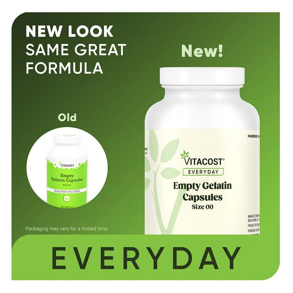 Vitacost, Empty Gelatin Capules, Size 00, 300 Capsules