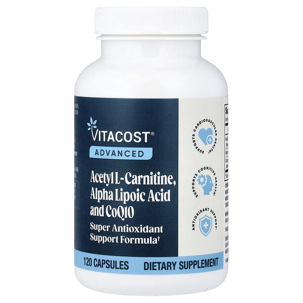 Vitacost, Advanced, Acetyl L-Carnitine, Alpha Lipoic Acid and CoQ10, 120 Capsules — product photo 1