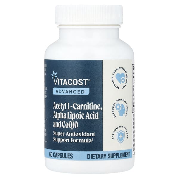 Vitacost, Advanced, Acetyl L-Carnitine, Alpha Lipoic Acid and CoQ10, 60 Capsules — product photo 1