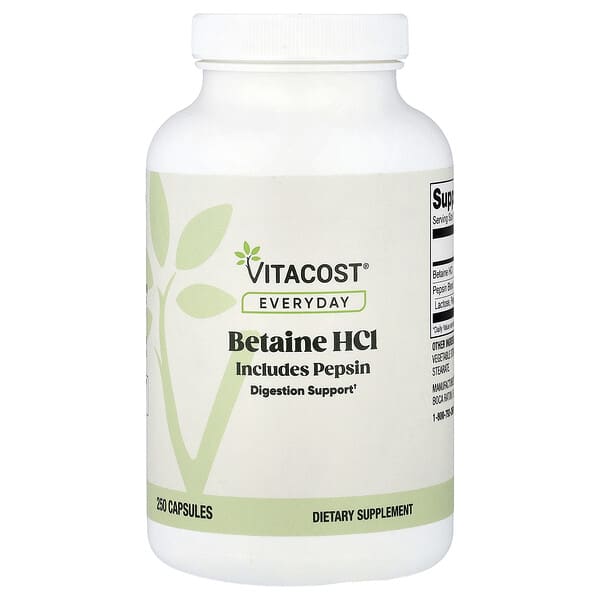 Vitacost, Everyday, Betaine HCI, 250 Capsules — product photo 1