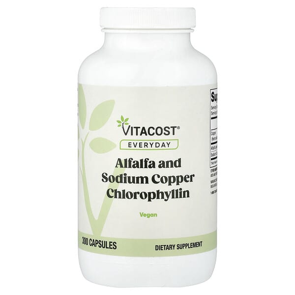 Vitacost, Everyday, Alfalfa and Sodium Copper Chlorophyllin, 300 Capsules — product photo 1